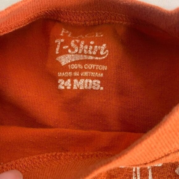 Toddler Boys Orange Dig It! Long Sleeve T-Shirt 24 Mos 100% Cotton - Picture 3 of 4